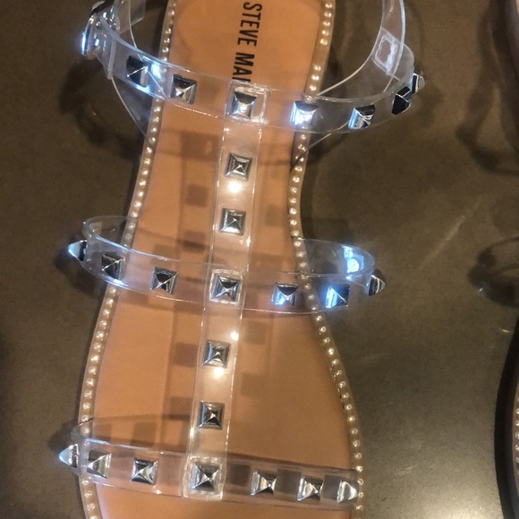steve madden clear stud sandal with strap Brand New! SZ 7. NWT - Picture 6 of 7